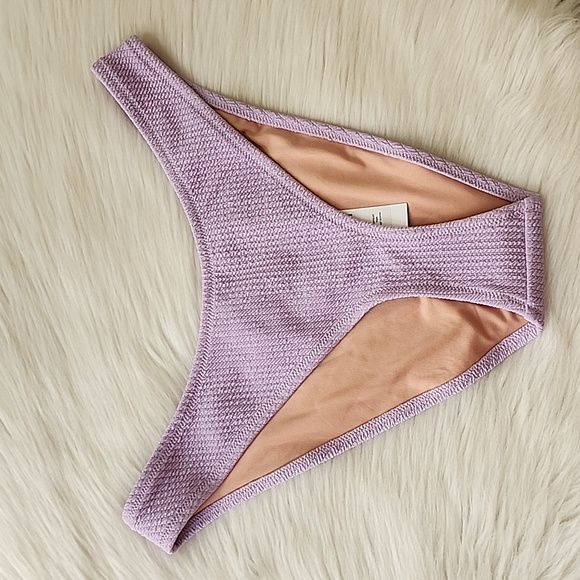 J. CREW Textured Curved-Waist Cheeky Bikini Bottom Women's SMALL NWT - Picture 3 of 11